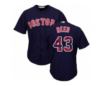 Boston Red Sox #43 Addison Reed Authentic Navy Blue Team Logo Fashion Cool Base MLB Jersey