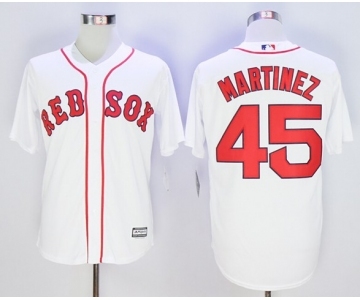 Boston Red Sox #45 Pedro Martinez White Alternate Home New Cool Base Stitched Baseball Jersey