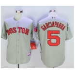 Boston Red Sox #5 Garciaparra Grey Cool Base Stitched Baseball Jersey[Garciaparra]