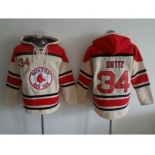 MLB Boston Red Sox #34 David Ortiz Cream Hooded Sweatshirt Jersey