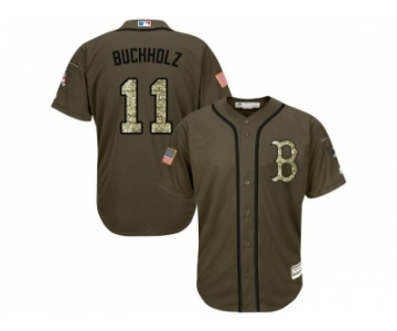 Men Boston Red Sox #11 Clay Buchholz Green Salute to Service Stitched MLB Jersey