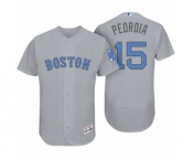 Men Boston Red Sox #15 Dustin Pedroia Gray 2017 Fathers Day Flex Base Jersey