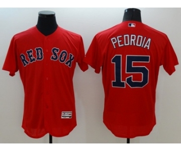 Men Boston Red Sox #15 Dustin Pedroia Majestic Red Flexbase Authentic Collection Player Jersey