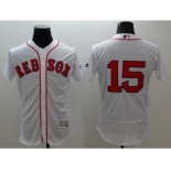 Men Boston Red Sox #15 Dustin Pedroia Majestic white Flexbase Authentic Collection Player Jersey