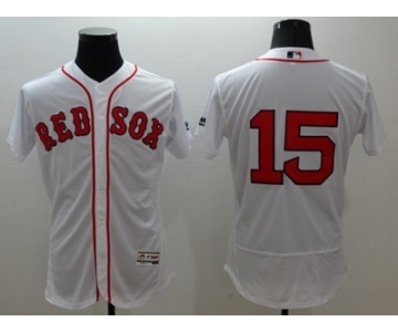 Men Boston Red Sox #15 Dustin Pedroia Majestic white Flexbase Authentic Collection Player Jersey