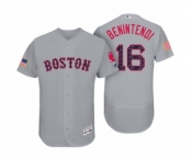 Men Boston Red Sox #16 Andrew Benintendi Gray 2017 Independence Day Flex Base Jersey