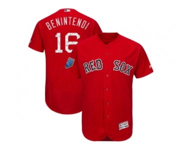 Men Boston Red Sox #16 Andrew Benintendi Majestic Scarlet 2018 Spring Training Flex Base Player Jersey