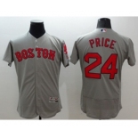 Men Boston Red Sox #24 David Price Majestic grey Flexbase Authentic Collection Player Jersey