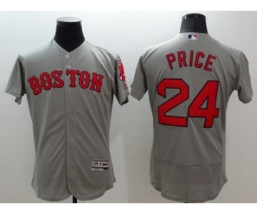 Men Boston Red Sox #24 David Price Majestic grey Flexbase Authentic Collection Player Jersey