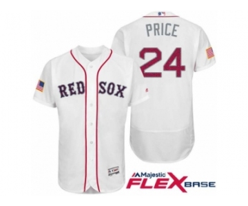 Men Boston Red Sox #24 David Price White Stars & Stripes 2016 Independence Day Flex Base Jersey