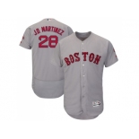 Men Boston Red Sox #28 J. D. Martinez Grey Flexbase Authentic Collection Stitched Baseball Jersey