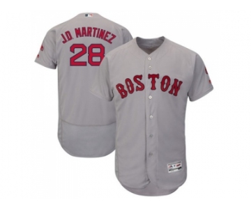 Men Boston Red Sox #28 J. D. Martinez Grey Flexbase Authentic Collection Stitched Baseball Jersey