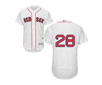 Men Boston Red Sox #28 J. D. Martinez White Flexbase Authentic Collection Stitched Baseball Jersey