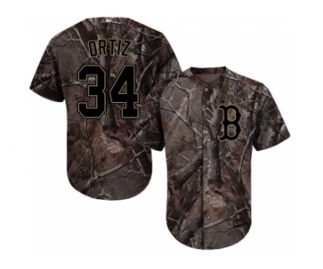 Men Boston Red Sox #34 David Ortiz Camo Realtree Collection Cool Base Stitched MLB Jersey