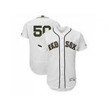 Men Boston Red Sox #50 Mookie Betts White Flexbase Authentic Collection 2018 Memorial Day Stitched MLB Jersey