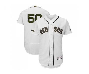 Men Boston Red Sox #50 Mookie Betts White Flexbase Authentic Collection 2018 Memorial Day Stitched MLB Jersey