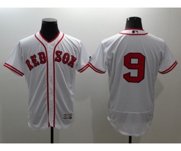 Men Boston Red Sox #9 Ted Williams Majestic white Flexbase Authentic Collection Player Jersey