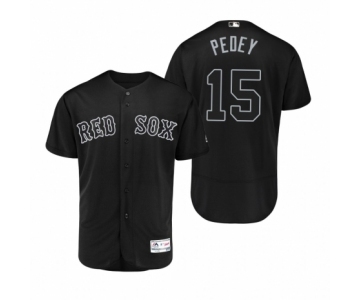 Men Red Sox Dustin #15 Pedroia Pedey Black 2019 Players' Weekend Authentic Jersey