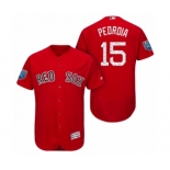 Men Scarlet Boston Red Sox #15 Dustin Pedroia 2018 Spring Training Flex Base Jersey