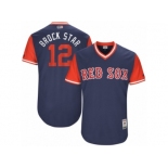 Men's 2017 Little League World Series Red Sox #12 Brock Holt Brock Star Navy Jersey