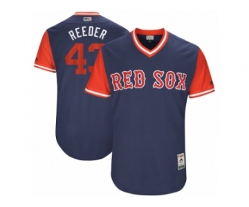 Men's 2017 Little League World Series Red Sox #43 Addison Reed Reeder Navy Jersey