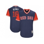 Men's 2017 Little League World Series Red Sox Andrew Benintendi #16 Benny Navy Jersey