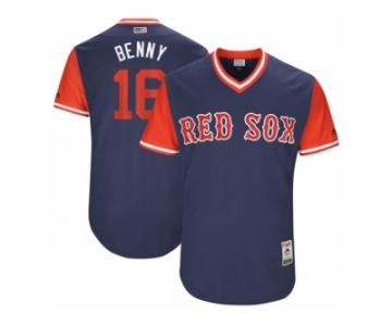 Men's 2017 Little League World Series Red Sox Andrew Benintendi #16 Benny Navy Jersey