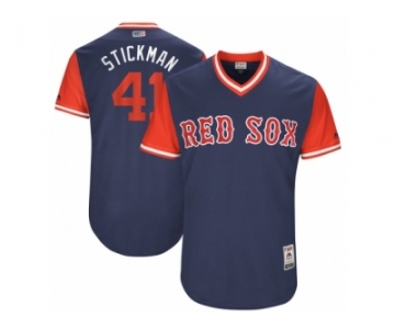 Men's 2017 Little League World Series Red Sox Chris Sale #41 Stickman Navy Jersey