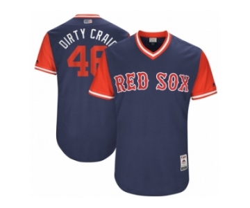 Men's 2017 Little League World Series Red Sox Craig Kimbrel #46 Dirty Craig Navy Jersey