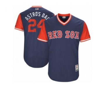 Men's 2017 Little League World Series Red Sox David Price #24 Astros Dad Navy Jersey