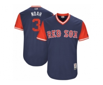 Men's 2017 Little League World Series Red Sox Sandy Leon #3 Noah Navy Jersey