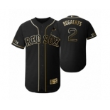 Men's 2019 Golden Edition Boston Red Sox Black #2 Xander Bogaerts Flex Base Jersey