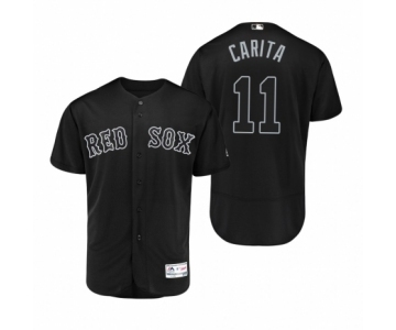 Men's Boston Red Sox #11 Rafael Devers Carita Black 2019 Players' Weekend Authentic Jersey