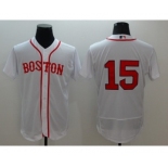 Men's Boston Red Sox #15 Dustin Pedroia Majestic White Flexbase Authentic Collection Alternate Team Jersey