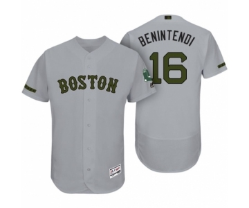 Men's Boston Red Sox #16 Andrew Benintendi Gray 2017 Memorial Day Collection Flexbase Jersey