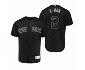 Men's Boston Red Sox #2 Xander Bogaerts X-Man Black 2019 Players' Weekend Authentic Jersey