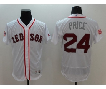 Men's Boston Red Sox #24 David Price Majestic White Fashion Stars & Stripes Flex Base Player Jersey