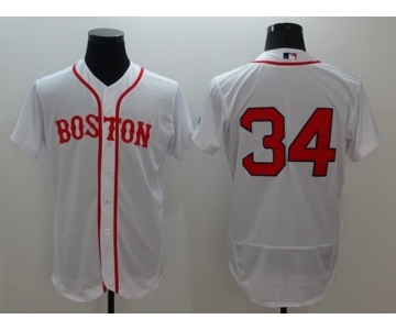 Men's Boston Red Sox #34 David Ortiz Majestic White Flexbase Authentic Collection Alternate Team Jersey