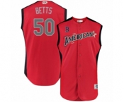 Men's Boston Red Sox #50 Mookie Betts Authentic Red American League 2019 Baseball All-Star Jersey