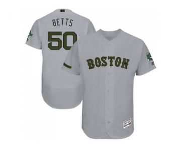 Men's Boston Red Sox #50 Mookie Betts Grey Flexbase Authentic Collection Memorial Day Stitched MLB Jersey