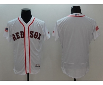 Men's Boston Red Sox Blank Majestic White Fashion Stars & Stripes Flex Base Jersey