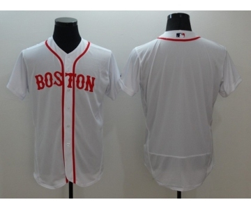 Men's Boston Red Sox Blank Majestic White Flexbase Authentic Collection Alternate Team Jersey