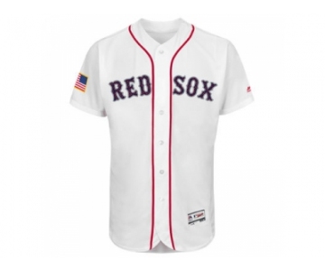 Men's Boston Red Sox Blank White Stitched 2016 Fashion Stars & Stripes Flex Base Baseball Jersey