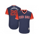 Men's Boston Red Sox Robbie Ross Jr #28 Lawnmower Majestic Navy 2017 Players Weekend Authentic Jersey