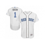 Men's Majestic Boston Red Sox #1 Bobby Doerr Authentic White 2016 Father's Day Fashion Flex Base MLB Jersey