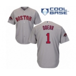 Men's Majestic Boston Red Sox #1 Bobby Doerr Replica Grey Road Cool Base 2018 World Series Champions MLB Jersey