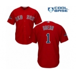 Men's Majestic Boston Red Sox #1 Bobby Doerr Replica Red Alternate Home Cool Base 2018 World Series Champions MLB Jersey