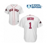 Men's Majestic Boston Red Sox #1 Bobby Doerr Replica White Home Cool Base 2018 World Series Champions MLB Jersey