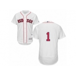 Men's Majestic Boston Red Sox #1 Bobby Doerr White Flexbase Authentic Collection MLB Jersey