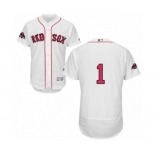 Men's Majestic Boston Red Sox #1 Bobby Doerr White Home Flex Base Authentic Collection 2018 World Series Champions MLB Jersey